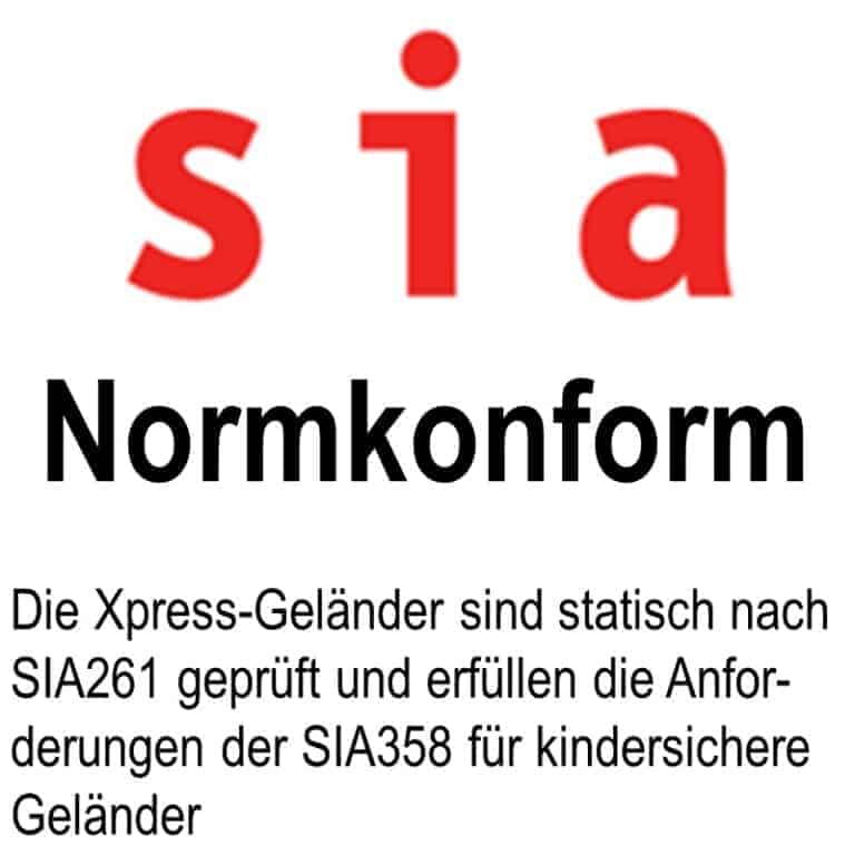 Die Xpress-Gelaender erfüllen die Schweizer Normen