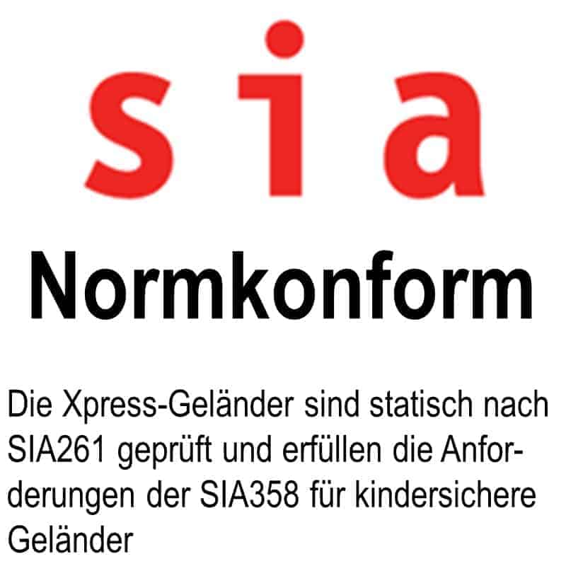 Die Xpress-Gelaender erfüllen die Schweizer Normen