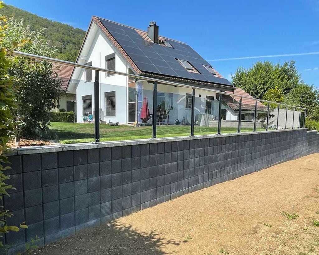 Geländer mit Glasfüllung Rauchglas